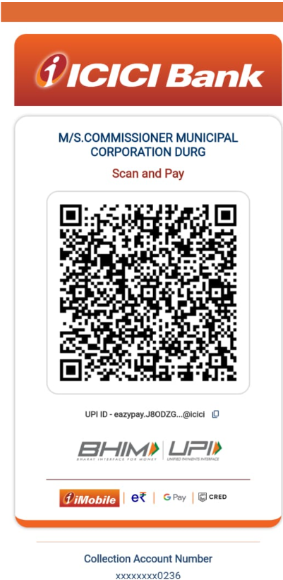 UPI QR – M/S. Commissioner Municipal Corporation Durg